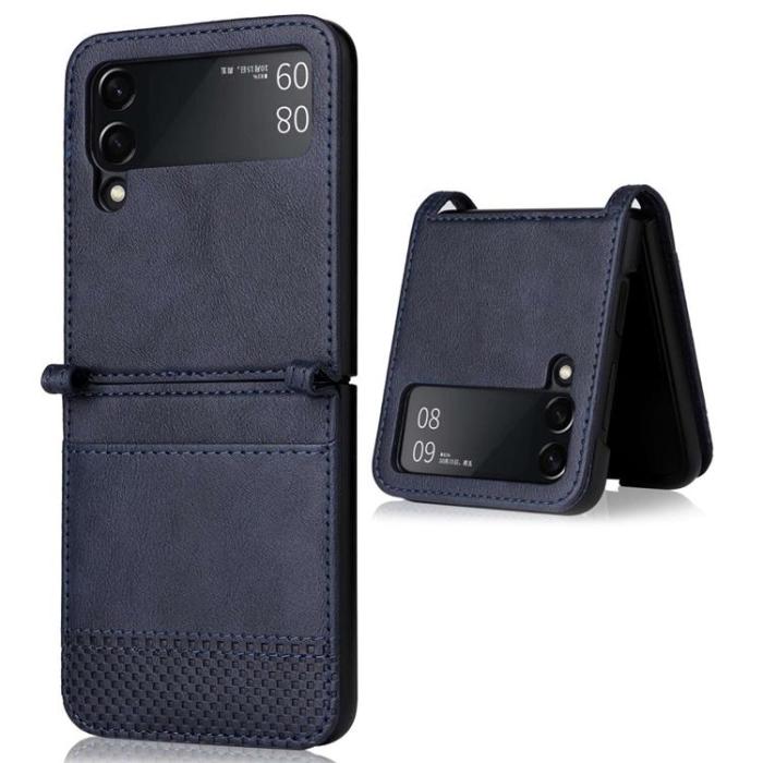 A-One Brand - Galaxy Z Flip 4 Plånboksfodral Vintage - Blå
