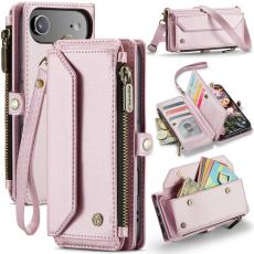 Caseme - CASEME iPhone Air Pl&aring;nboksfodral Konstl&auml;der med Dragkedja - Rosa