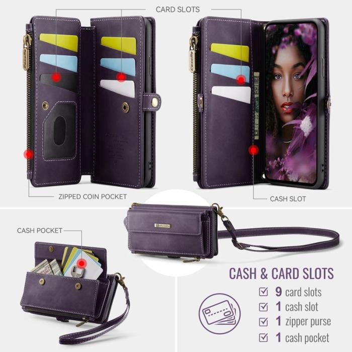 Caseme - CASEME C39 Mobilskal till iPhone 11 RFID-Skydd Konstläder Lila