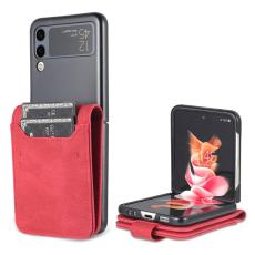 AZNS - AZNS Mobilskal till Samsung Galaxy Z Flip3 5G - PU L&auml;der - R&ouml;d