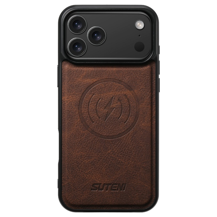 SUTENI - SUTENI iPhone 17 Pro Plånboksfodral Detachable Q-05 - Brun