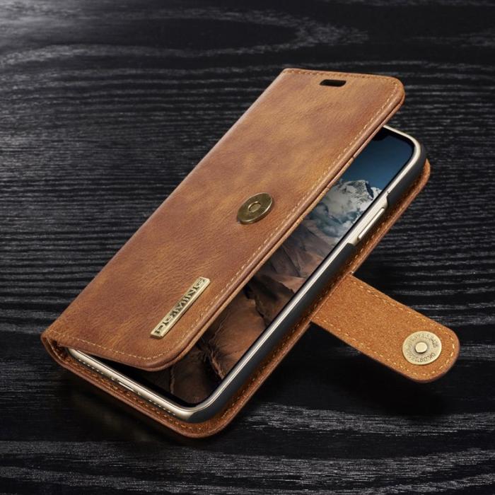 DG.MING - DG.MING iPhone X/XS Plånboksfodral Äkta läder - Chockresistent Brun