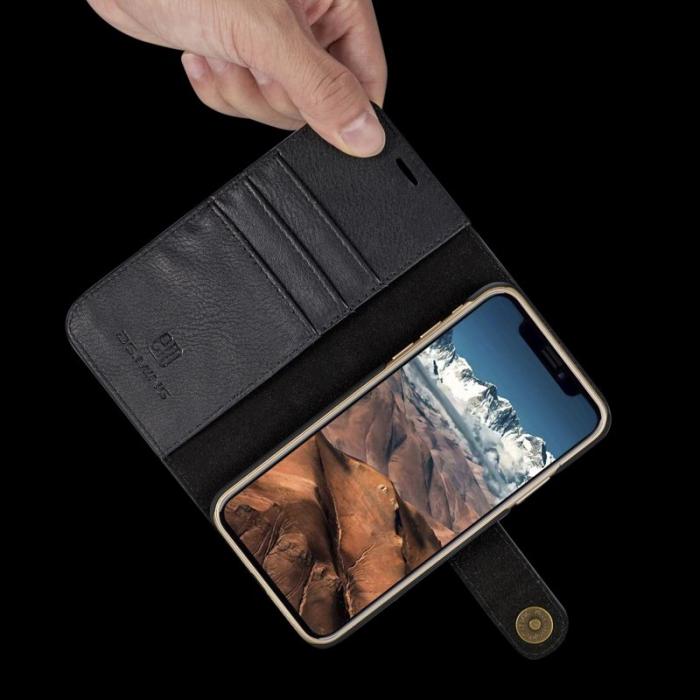 DG.MING - DG.MING iPhone X/XS Plånboksfodral Äkta läder med - Svart