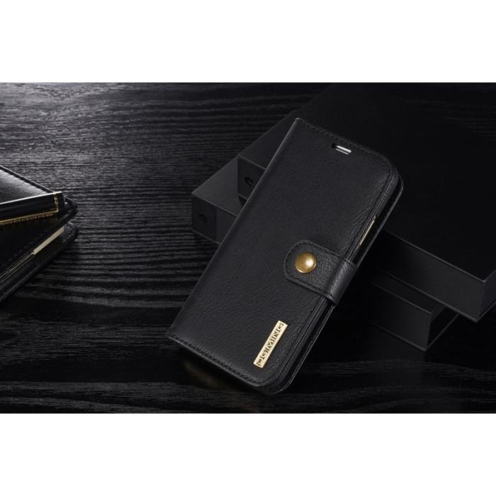 DG.MING - DG.MING iPhone X/XS Plånboksfodral Äkta läder med - Svart