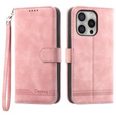 DIERFENG - DIERFENG DF-03 iPhone 16 Pro Pl&aring;nboksfodral Konstl&auml;der - Rosa