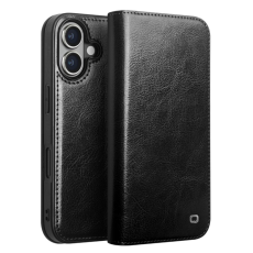 QIALINO - Qialino iPhone 16 Plånboksfodral Äkta Läder Korthållare