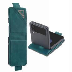 FORWENW - FORWENW F3-Series Samsung Galaxy Z Flip4 Fodral PU L&auml;der - Cyan