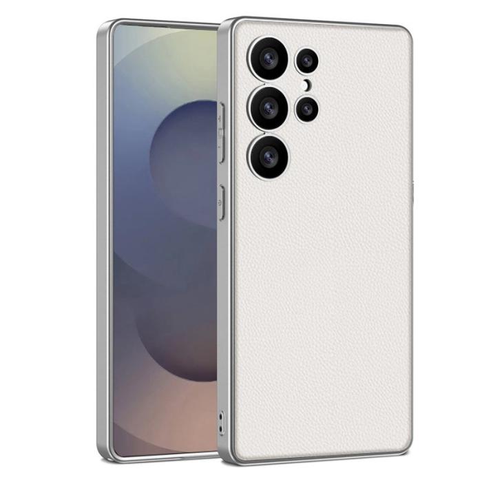 GKK - GKK Mobilskal till Samsung Galaxy S24 Ultra - PU + TPU + PC - Silver