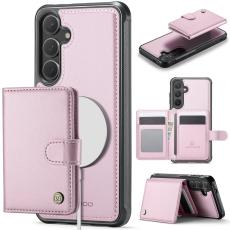 JEEHOOD - JEEHOOD J09 Fodral till Samsung Galaxy S24 KonstL&auml;der RFID-Skydd Rosa