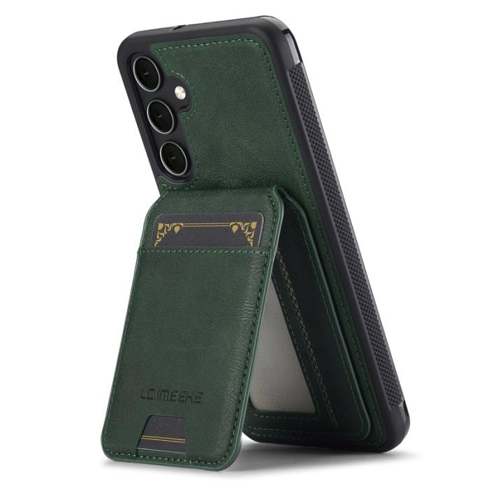 LC.imeeke - LC.IMEEKE L3 för Samsung Galaxy S23 FE Fodral KonstLäder - Grön