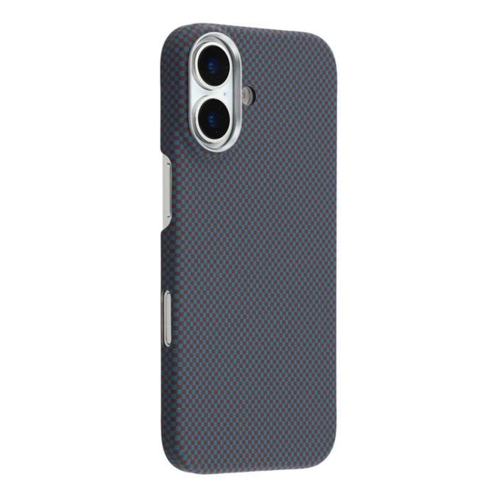 A-One Brand - iPhone 17 Mobilskal MagSafe Carbon Fiber - Mörkblå/Vinröd