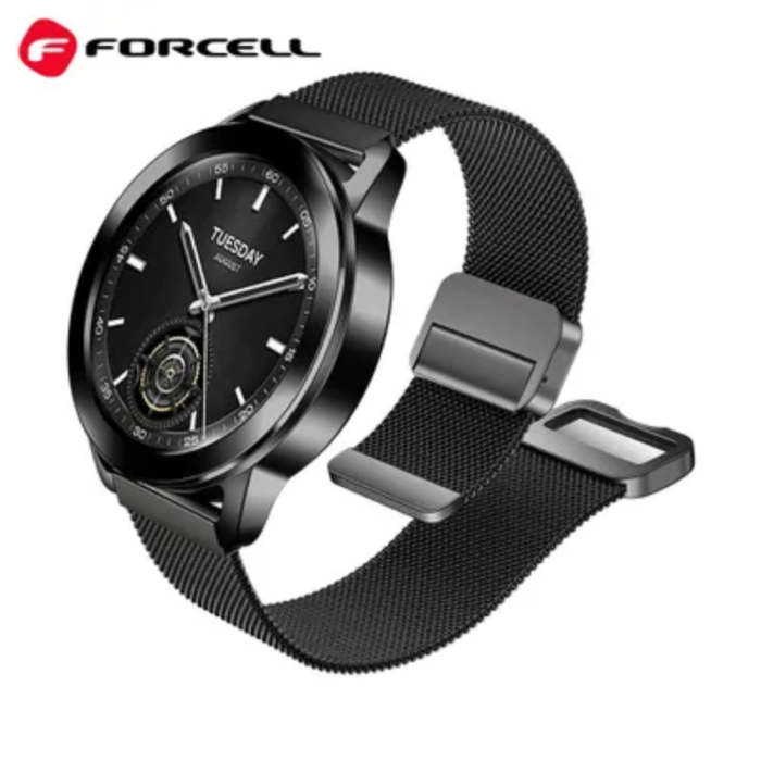 Forcell - Forcell Galaxy Watch 20mm Armband Magnetic Steel FS11 - Svart