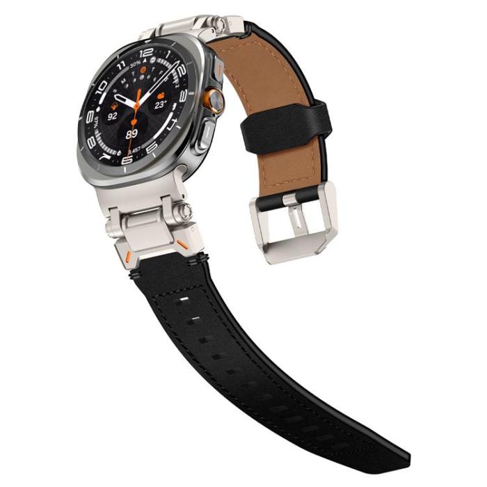 Boom of Sweden - Galaxy Watch Ultra (47mm) Armband Titanium Äkta Läder - Svart
