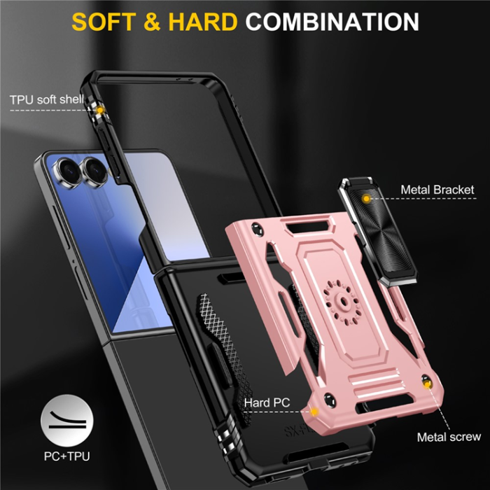 A-One Brand - Galaxy Z Flip7 5G Mobilskal Kickstand Slide - Roséguld