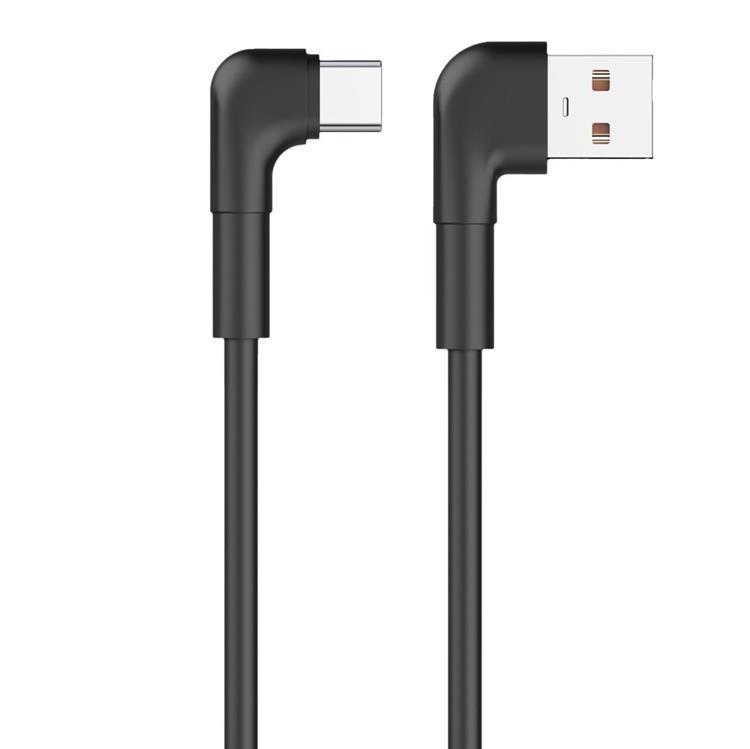 Maxlife VinkelUSB-C till USB-A kabel 1m 3A MXUC-09 - Svart | 3541 | AlltMobil