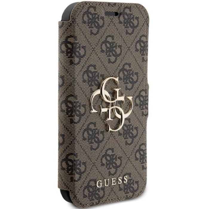 Guess - Guess iPhone 15 Pro Max Plånboksfodral Metall Logo - Brun