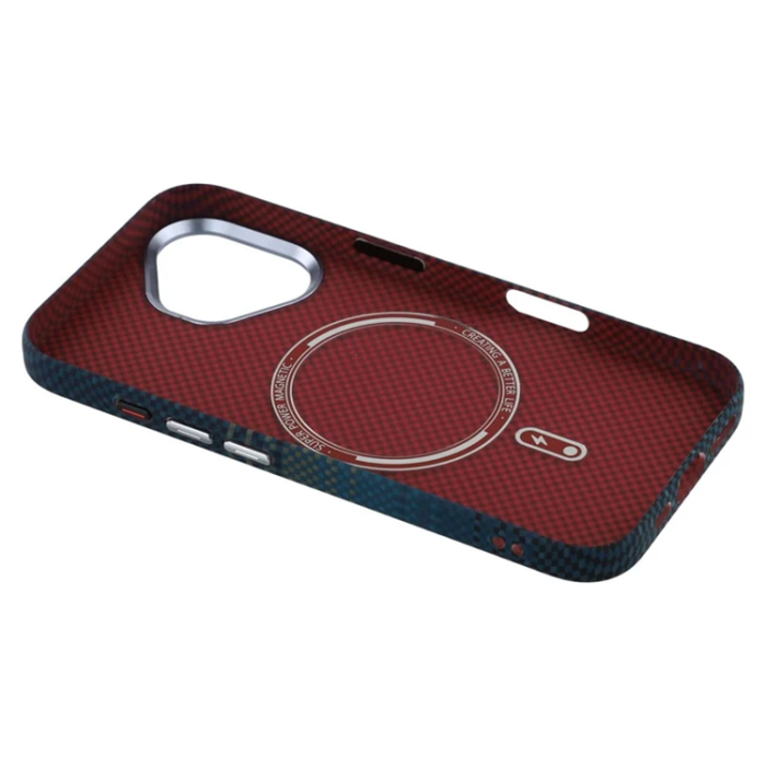 A-One Brand - iPhone 16 Mobilskal Magsafe Kevlar Aramid Fiber - Blå