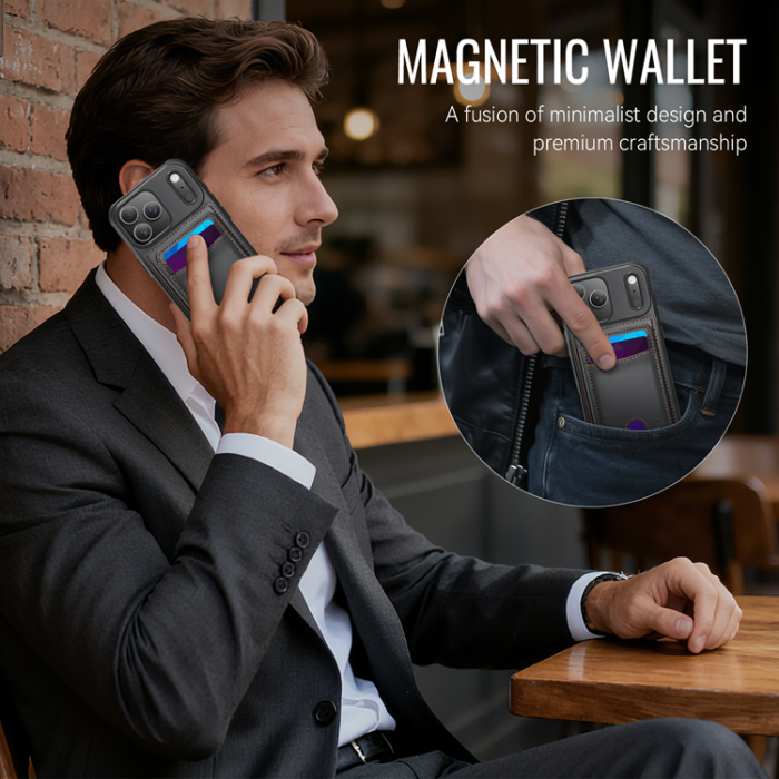 JEEHOOD - JEEHOOD iPhone 17 Pro Mobilskal MagSafe Detachable Korthållare