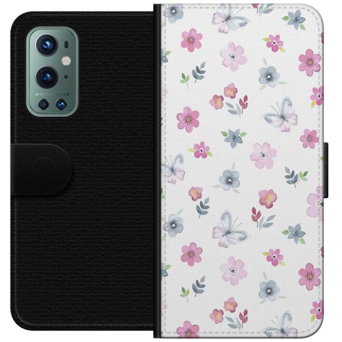 iSecrets - Plånboksfodral till OnePlus 9 Pro med Blommor och fjärillar