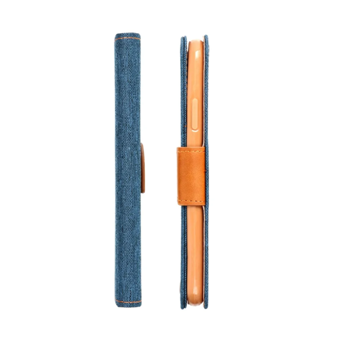 OEM - iPhone 16 Plånboksfodral Canvas - Marinblå