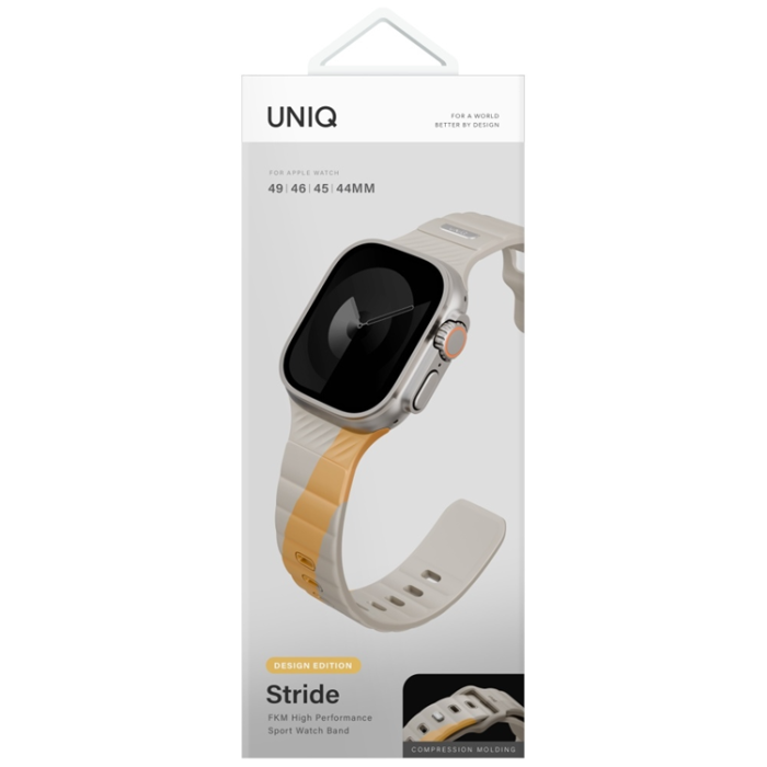 UNIQ - Uniq Apple Watch 49/46/45/44mm Armband Rubber - Beige