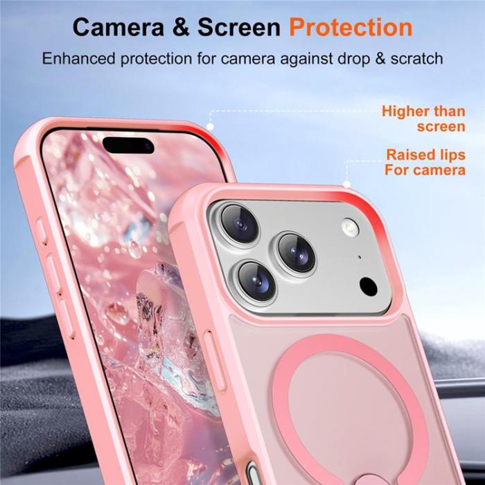 A-One Brand - iPhone 17 Pro Max Mobilskal MagSafe Kickstand - Rosa