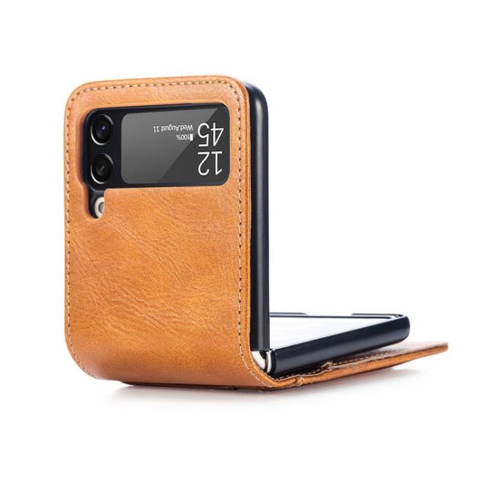 A-One Brand - Plånboksfodral till Samsung Galaxy Z Flip 3 5G - Brun