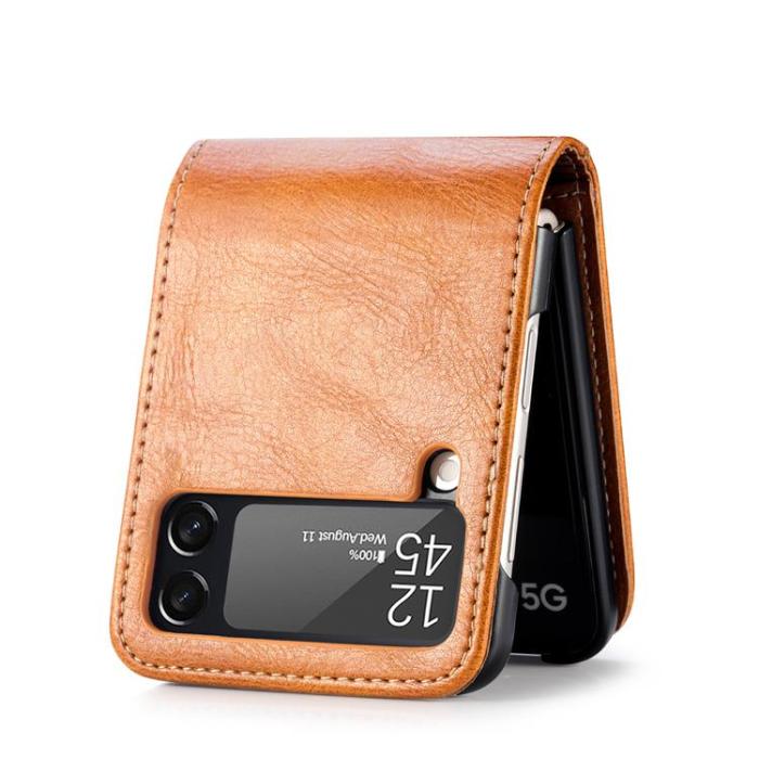 A-One Brand - Plånboksfodral till Samsung Galaxy Z Flip 3 5G - Brun
