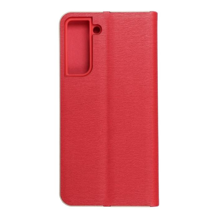 OEM - Galaxy S21 FE Plånboksfodral Forcell Luna Gold - Röd
