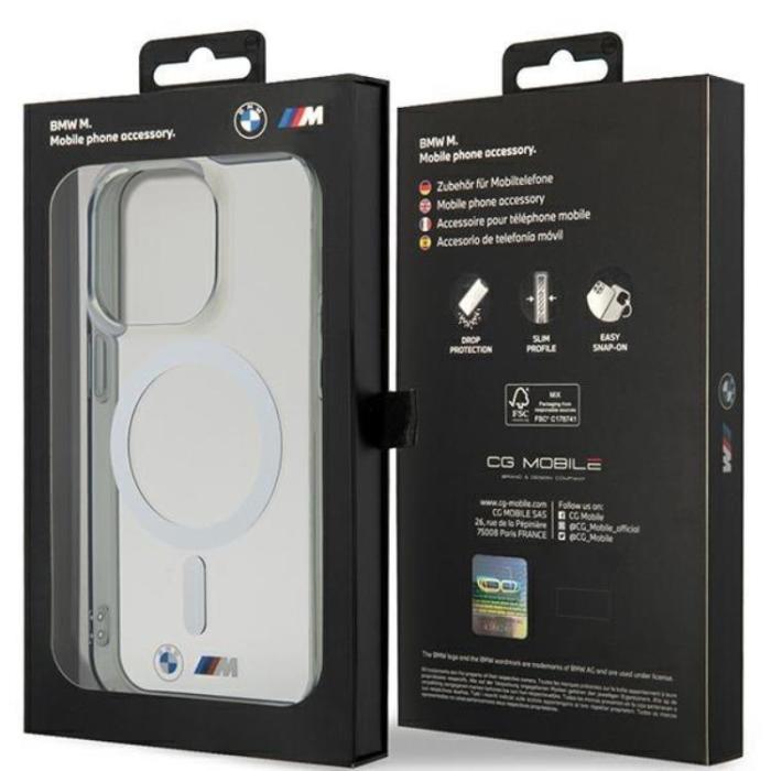 BMW - BMW iPhone 14 Pro Max Mobilskal Magsafe Silver Ring - Transparent