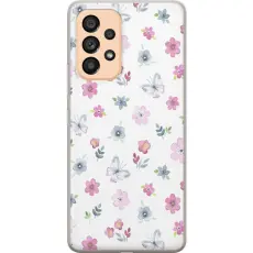 Gustaf - Mobilskal till Samsung Galaxy A53 5G med Blommor och fj&auml;rillar