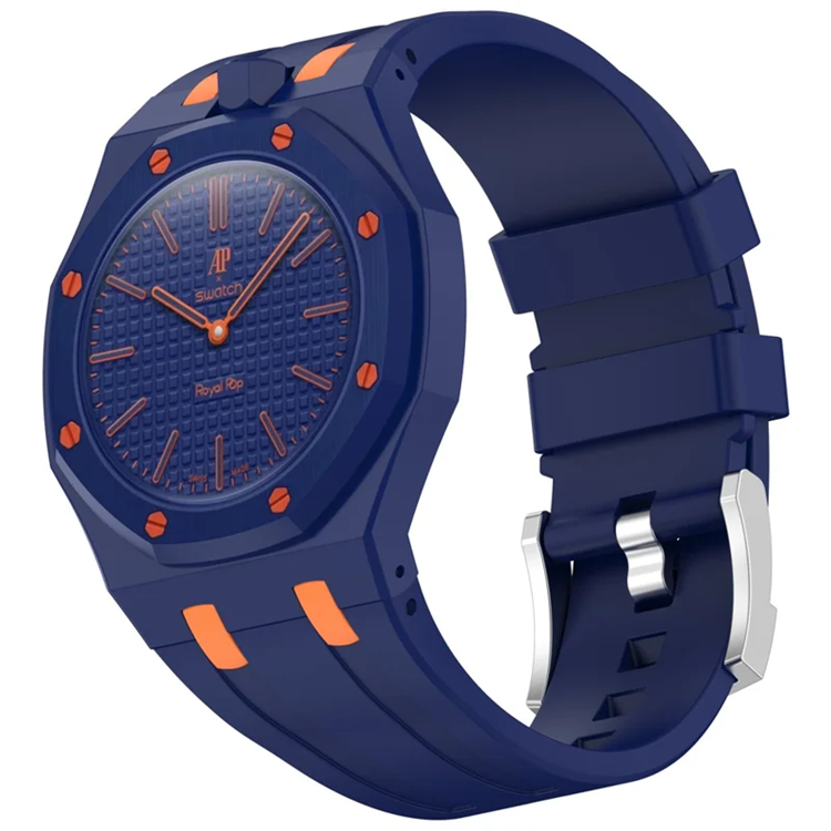 Swatch Royal Pop Silikonarmband - Mörkblå/Orange | 5123 | AlltMobil
