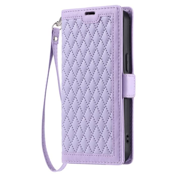 OEM - Samsung Galaxy S26 Plånboksfodral Konstläder Rhombus Textur Ställ - Lila