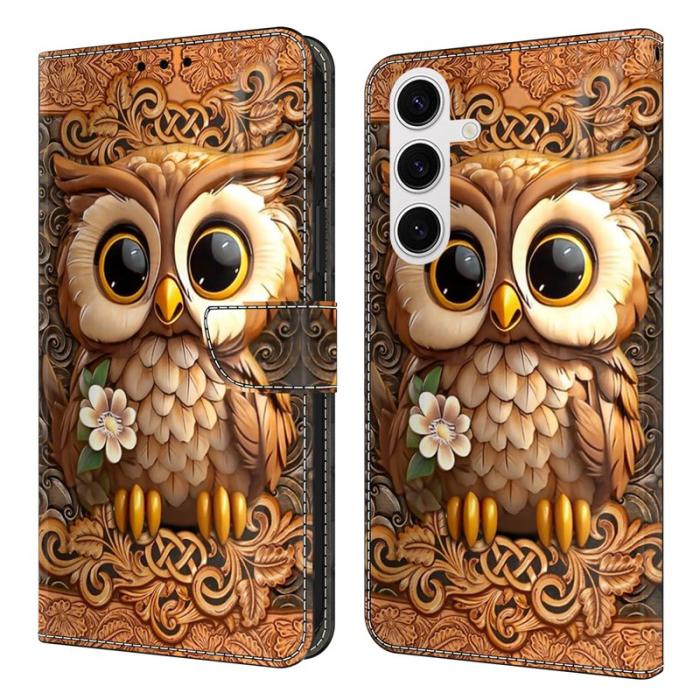OEM - Samsung Galaxy S26 Plånboksfodral TPU + Konstläder Flip - Röd Uggla
