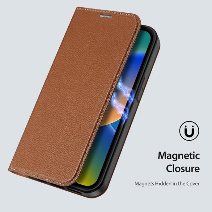 Dux Ducis - Dux Ducis iPhone 14 Pro Max Plånboksfodral Skin X2 - Brun