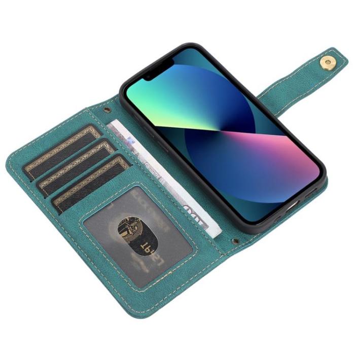 OEM - iPhone 14 Plus Plånboksfodral Flip - Grön