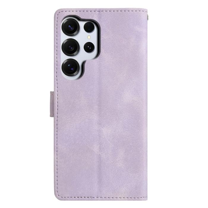 OEM - Samsung Galaxy S26 Ultra Plånboksfodral Ställ Impräntad Konstläder - Lila