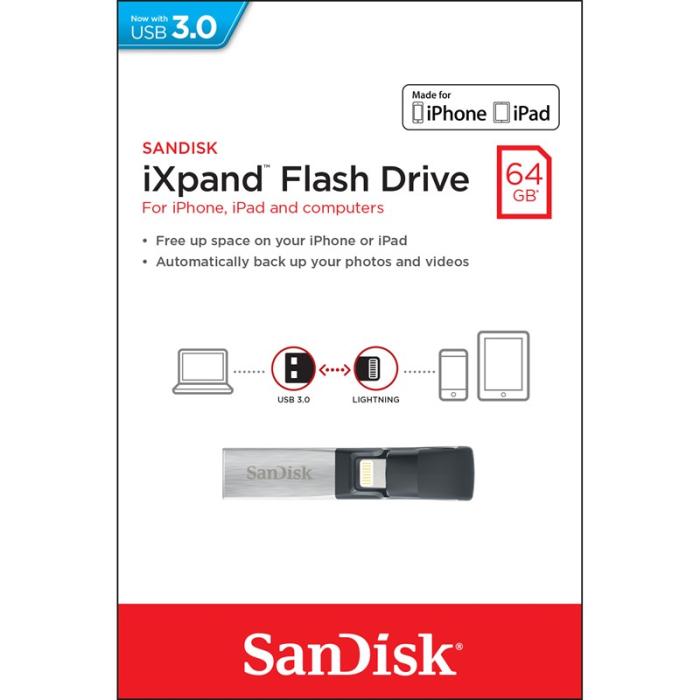 UTGATT5 - SANDISK USB-minne iXpand2 64GB Överföring USB-Lightning