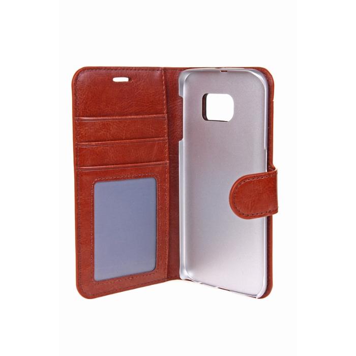 UTGATT1 - GEAR Plånboksfodral till Samsung Galaxy S6 Edge Brun