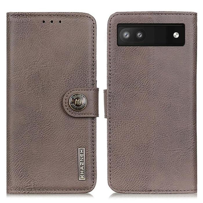 KHAZNEH - KHAZNEH Google Pixel 6a Plånboksfodral Magnetic Flip - Grå