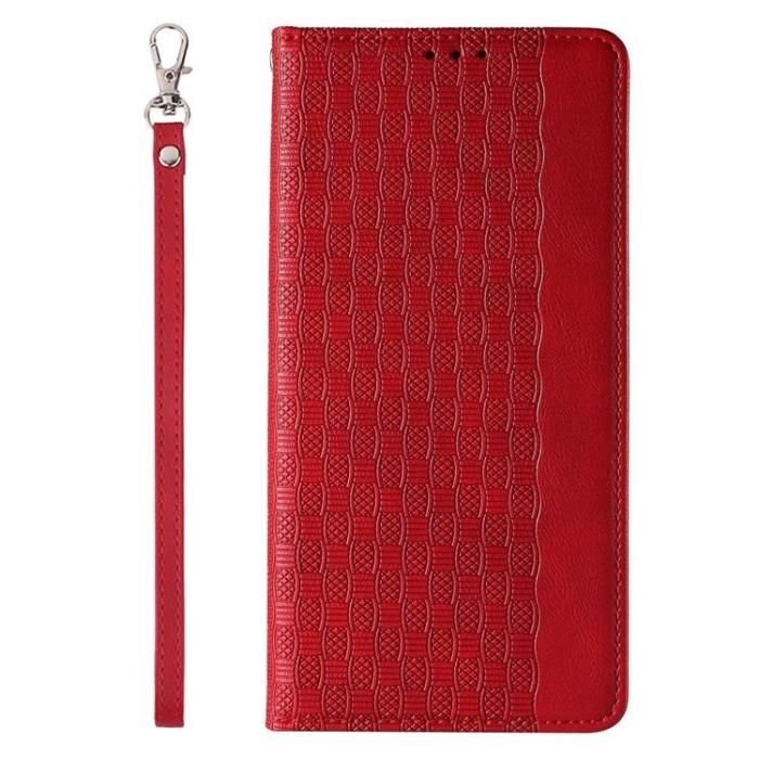 OEM - iPhone 13 Pro Max Plånboksfodral Magnet Strap - Röd