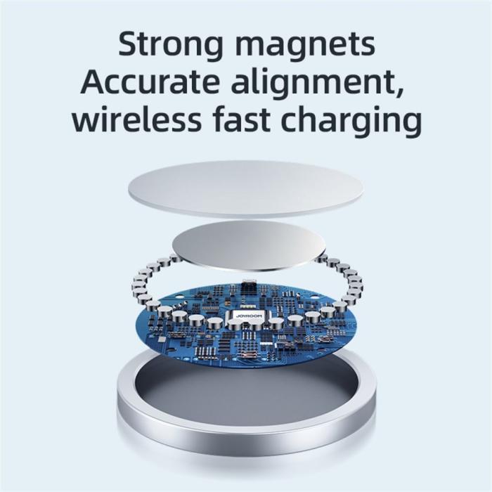 UTGATT5 - Joyroom - JR-A41 Magnetic Magsafe Wireless Charger 15W - Silver