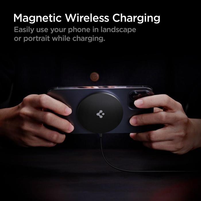 UTGATT5 - Spigen - PF2009 Powerarc Magnetic Magsafe Wireless Charger 7.5w - Svart