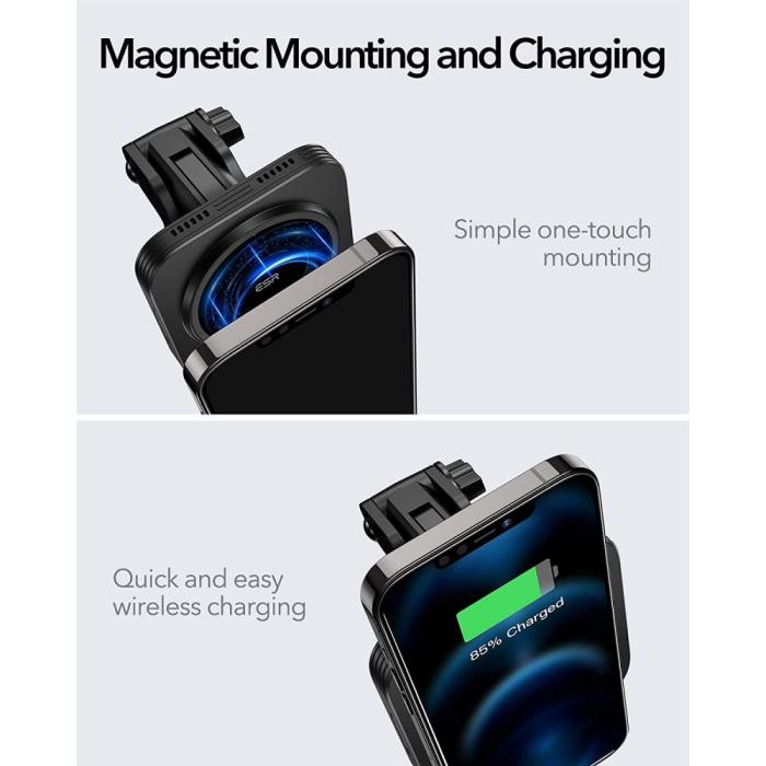 ESR - ESR Halolock Magnetic Magsafe Dashboard Car Mount - Svart