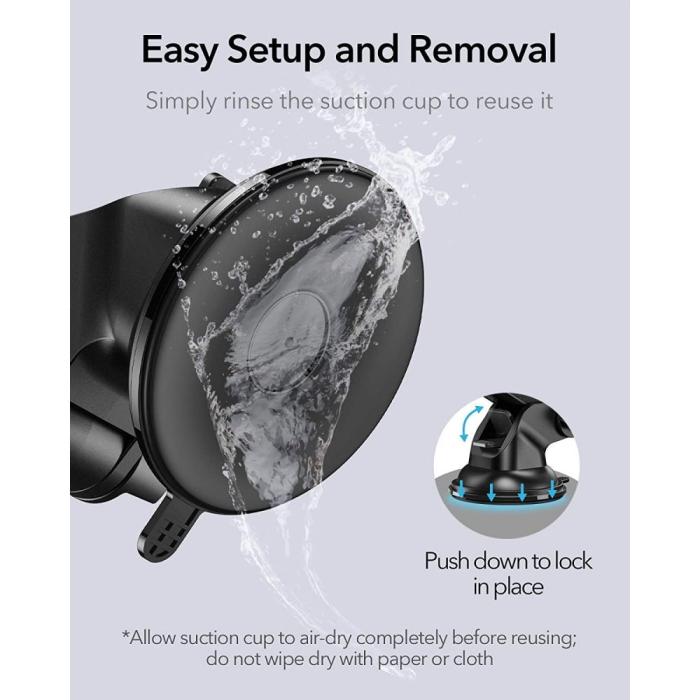 ESR - ESR Halolock Magnetic Magsafe Dashboard Car Mount - Svart