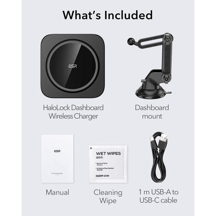 ESR - ESR Halolock Magnetic Magsafe Dashboard Car Mount - Svart