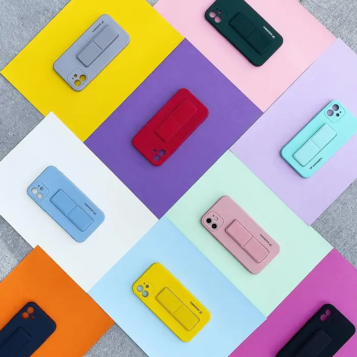 Wozinsky - Wozinsky Kickstand Silikon Skal iPhone 12 - Navy Blå