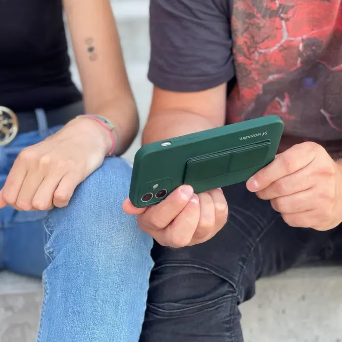 Wozinsky - Wozinsky Kickstand Silikon Skal iPhone 12 - Navy Blå