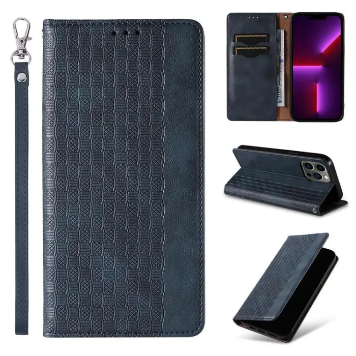 OEM - Galaxy S23 Ultra Plånboksfodral Magnet Strap - Blå