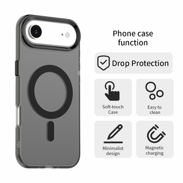 A-One Brand - iPhone 17 Air Mobilskal MagSafe Anti Drop Hybrid - Svart